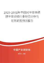 2025-2031年中國對甲基苯磺酰甲基異腈行業(yè)研究分析與前景趨勢預測報告