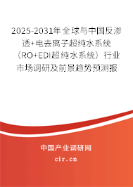 2025-2031年全球與中國反滲透+電去離子超純水系統(tǒng)（RO+EDI超純水系統(tǒng)）行業(yè)市場調(diào)研及前景趨勢預(yù)測報告