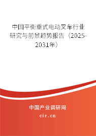 中國平衡重式電動叉車行業(yè)研究與前景趨勢報告（2025-2031年）