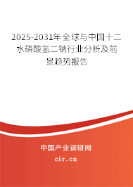 2025-2031年全球與中國十二水磷酸氫二鈉行業(yè)分析及前景趨勢報告