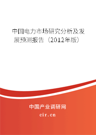 中國電力市場研究分析及發(fā)展預(yù)測報告（2012年版）