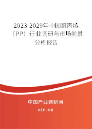 2023-2029年中國聚丙烯（PP）行業(yè)調研與市場前景分析報告
