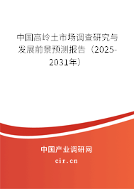 中國高嶺土市場調查研究與發(fā)展前景預測報告（2025-2031年）
