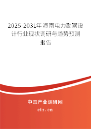 2025-2031年海南電力勘察設計行業(yè)現(xiàn)狀調研與趨勢預測報告