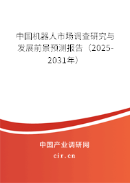 中國機(jī)器人市場(chǎng)調(diào)查研究與發(fā)展前景預(yù)測(cè)報(bào)告（2025-2031年）