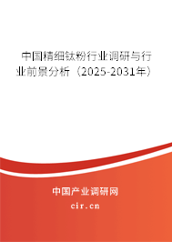 中國精細鈦粉行業(yè)調(diào)研與行業(yè)前景分析（2025-2031年）