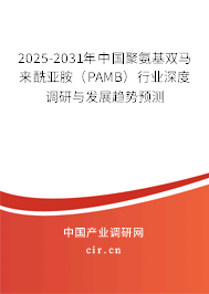 2025-2031年中國(guó)聚氨基雙馬來(lái)酰亞胺（PAMB）行業(yè)深度調(diào)研與發(fā)展趨勢(shì)預(yù)測(cè)
