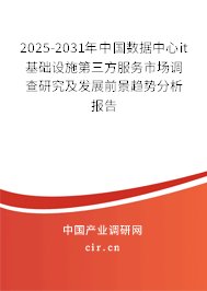 2025-2031年中國數(shù)據(jù)中心it基礎(chǔ)設(shè)施第三方服務(wù)市場調(diào)查研究及發(fā)展前景趨勢分析報(bào)告