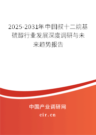 2025-2031年中國叔十二烷基硫醇行業(yè)發(fā)展深度調(diào)研與未來趨勢報告