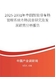 2025-2031年中國(guó)智能停車(chē)場(chǎng)管理系統(tǒng)市場(chǎng)調(diào)查研究及發(fā)展趨勢(shì)分析報(bào)告