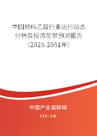 中國燃料乙醇行業(yè)運行動態(tài)分析及投資前景預(yù)測報告（2025-2031年）