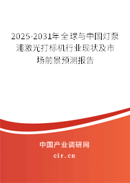 2025-2031年全球與中國燈泵浦激光打標機行業(yè)現(xiàn)狀及市場前景預測報告