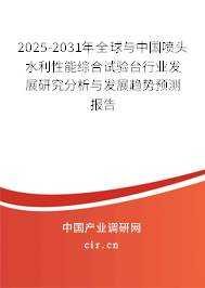 2025-2031年全球與中國噴頭水利性能綜合試驗臺行業(yè)發(fā)展研究分析與發(fā)展趨勢預測報告