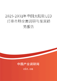 2025-2031年中國太陽能LED燈串市場全面調研與發(fā)展趨勢報告