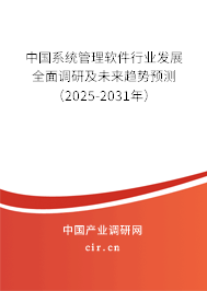 中國系統(tǒng)管理軟件行業(yè)發(fā)展全面調(diào)研及未來趨勢(shì)預(yù)測(cè)（2025-2031年）