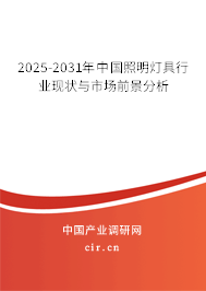2025-2031年中國照明燈具行業(yè)現(xiàn)狀與市場前景分析