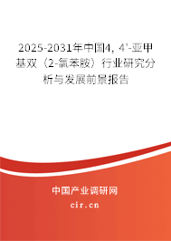 2025-2031年中國(guó)4, 4'-亞甲基雙（2-氯苯胺）行業(yè)研究分析與發(fā)展前景報(bào)告