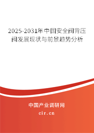 2025-2031年中國安全閥背壓閥發(fā)展現(xiàn)狀與前景趨勢分析