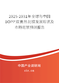 2025-2031年全球與中國BOPP雙面熱封膜發(fā)展現(xiàn)狀及市場前景預(yù)測報告