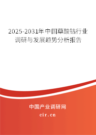 2025-2031年中國(guó)草酸鈷行業(yè)調(diào)研與發(fā)展趨勢(shì)分析報(bào)告