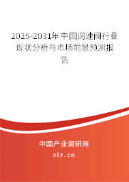 2025-2031年中國調(diào)速閥行業(yè)現(xiàn)狀分析與市場前景預(yù)測報告