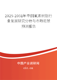 2025-2031年中國氟素樹脂行業(yè)發(fā)展研究分析與市場前景預(yù)測報告