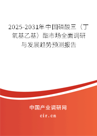 2025-2031年中國(guó)磷酸三（丁氧基乙基）酯市場(chǎng)全面調(diào)研與發(fā)展趨勢(shì)預(yù)測(cè)報(bào)告