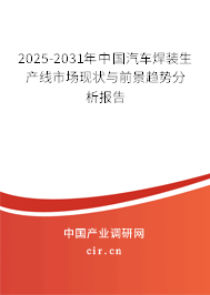 2025-2031年中國汽車焊裝生產(chǎn)線市場現(xiàn)狀與前景趨勢分析報告