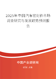 2025年中國汽車密封件市場調(diào)查研究與發(fā)展趨勢預(yù)測報(bào)告
