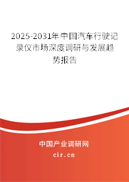 2025-2031年中國汽車行駛記錄儀市場深度調(diào)研與發(fā)展趨勢報告