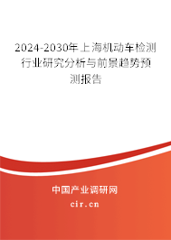2024-2030年上海機動車檢測行業(yè)研究分析與前景趨勢預測報告