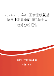 2024-2030年中國食品級氨基酸行業(yè)發(fā)展全面調(diào)研與未來趨勢分析報告