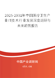 2025-2031年中國醫(yī)療衛(wèi)生產(chǎn)業(yè)IT技術(shù)行業(yè)發(fā)展深度調(diào)研與未來趨勢報(bào)告