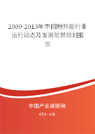 2009-2013年中國地熱能行業(yè)運行動態(tài)及發(fā)展前景規(guī)劃報告