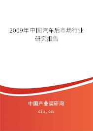 2009年中國汽車后市場行業(yè)研究報(bào)告