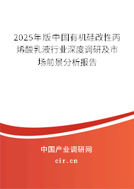 2025年版中國有機(jī)硅改性丙烯酸乳液行業(yè)深度調(diào)研及市場前景分析報告