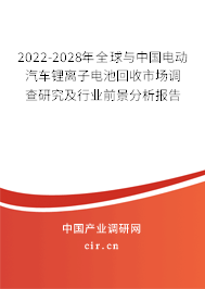 2022-2028年全球與中國(guó)電動(dòng)汽車鋰離子電池回收市場(chǎng)調(diào)查研究及行業(yè)前景分析報(bào)告