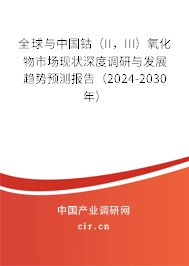 全球與中國鈷（II，III）氧化物市場(chǎng)現(xiàn)狀深度調(diào)研與發(fā)展趨勢(shì)預(yù)測(cè)報(bào)告（2024-2030年）