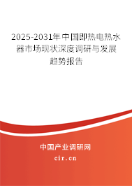 2025-2031年中國即熱電熱水器市場現(xiàn)狀深度調研與發(fā)展趨勢報告
