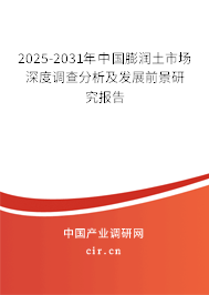 2025-2031年中國(guó)膨潤(rùn)土市場(chǎng)深度調(diào)查分析及發(fā)展前景研究報(bào)告