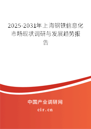 2025-2031年上海鋼鐵信息化市場(chǎng)現(xiàn)狀調(diào)研與發(fā)展趨勢(shì)報(bào)告
