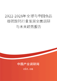 2022-2028年全球與中國食品級硫酸鈣行業(yè)發(fā)展全面調研與未來趨勢報告