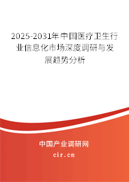 2025-2031年中國醫(yī)療衛(wèi)生行業(yè)信息化市場深度調(diào)研與發(fā)展趨勢分析