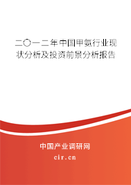 二〇一二年中國(guó)甲氨行業(yè)現(xiàn)狀分析及投資前景分析報(bào)告