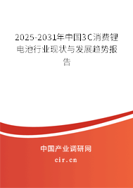 2025-2031年中國3C消費(fèi)鋰電池行業(yè)現(xiàn)狀與發(fā)展趨勢(shì)報(bào)告