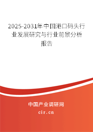 2025-2031年中國港口碼頭行業(yè)發(fā)展研究與行業(yè)前景分析報告