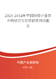 2025-2031年中國隔膜計(jì)量泵市場研究與前景趨勢預(yù)測報(bào)告