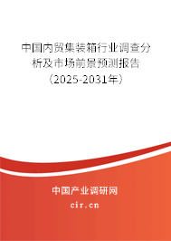 中國內貿集裝箱行業(yè)調查分析及市場前景預測報告（2025-2031年）