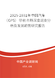 2025-2031年中國汽車（GPS）導(dǎo)航市場深度調(diào)查分析及發(fā)展趨勢研究報(bào)告