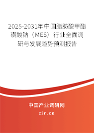 2025-2031年中國(guó)脂肪酸甲酯磺酸鈉（MES）行業(yè)全面調(diào)研與發(fā)展趨勢(shì)預(yù)測(cè)報(bào)告